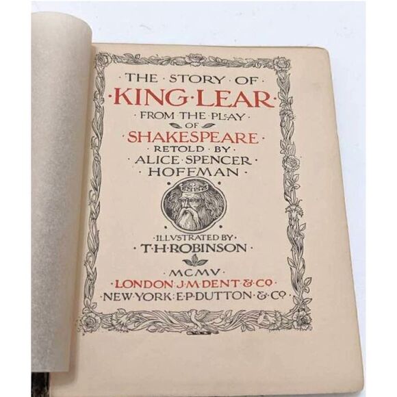 The Story Of King Lear Shakespeare 1905 Alice Spencer Hoffman‎ T.H. Robinson VTG - Picture 5 of 5